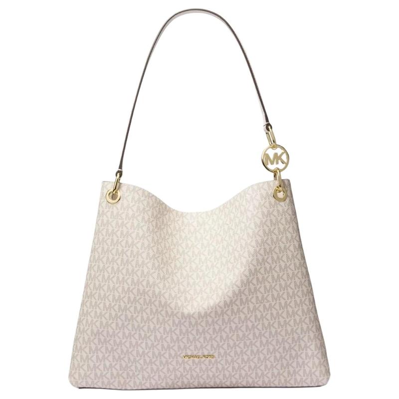 MICHAEL KORS Christina CHRISTINA Logo Coated Canvas Shoulder Handbag Large Women's Light Brown