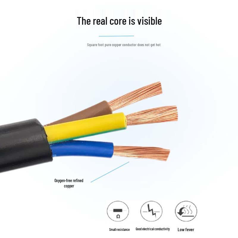 Italy 3-Pin Double-Head Figure-8 Power Cord (0.75/1.0/1.5mm²) for Computers