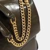 Fashion Envelope Tote Bag Chain Shoulder Bag Waxed Leather Crossbody PU Medium Size Magnetic Closure Multi Compartments