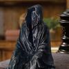 Grim Reaper Figurine Gothic Black Robe Death Resin Statue Sculpture Home Office Desktop Bookshelf Decoration Ornament Halloween Festival Gift