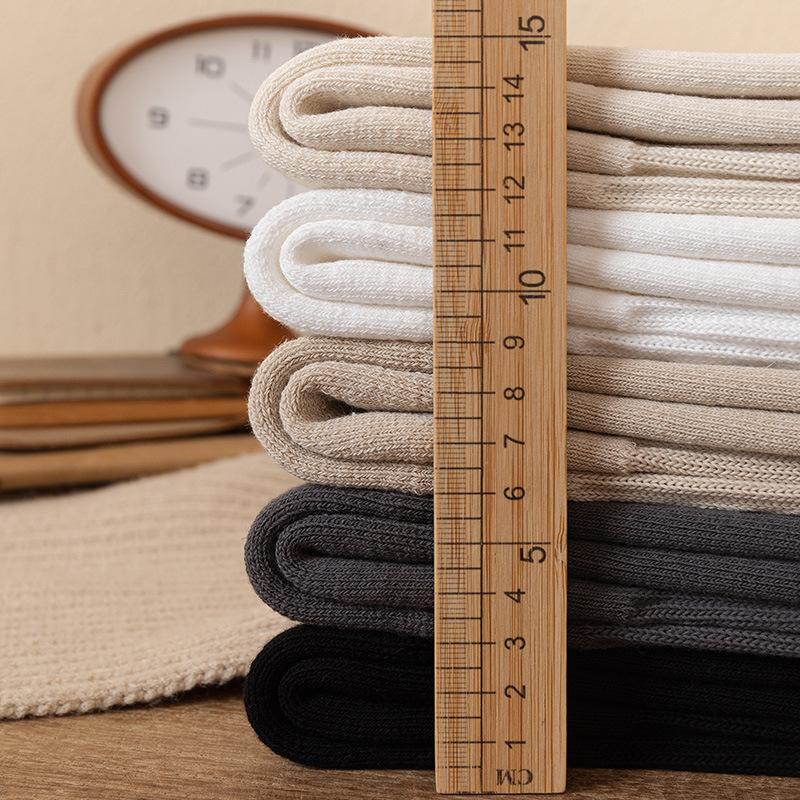 5 пар мужских осенне-зимних носков из чистого хлопка и ворса, утолщенных, теплых, спортивных, дезодорирующих, антибактериальных, шерстяных, с кольцами