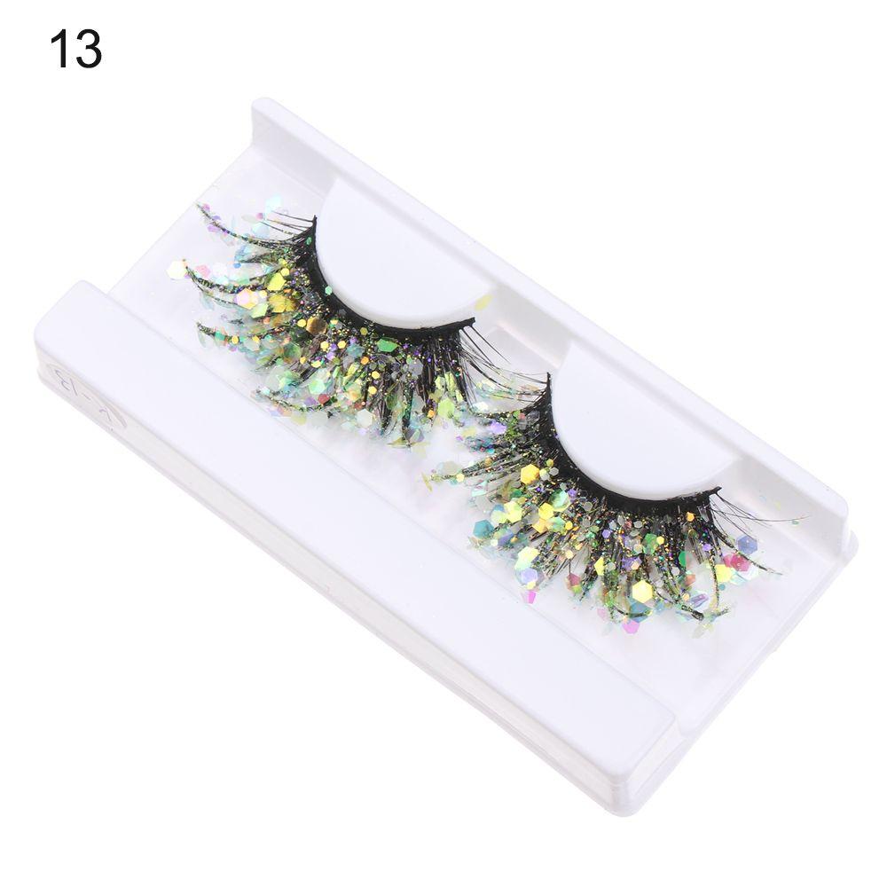 Sequin Glitter Powder Color Luminous Fake Lashes 3D False Eyelashes Nude Makeup Makeup Supplies