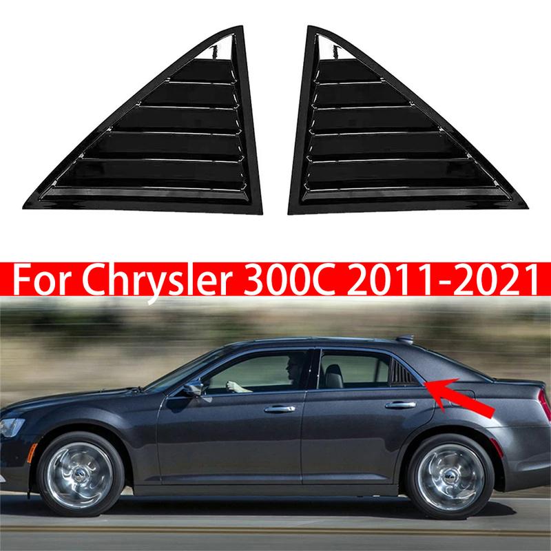 Для Chrysler 300C 2011- Автомобильная задняя решетка на окно боковая жалюзи крышка отделка наклейка воздухозаборник ABS стиль под карбон глянцевый черный