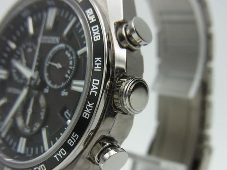 Citizen Мужские часы Mint no Attesa Act Line Chronograph, титановые, царапины. Мужские часы Eco-Drive с радиоконтролем CB5966-69E