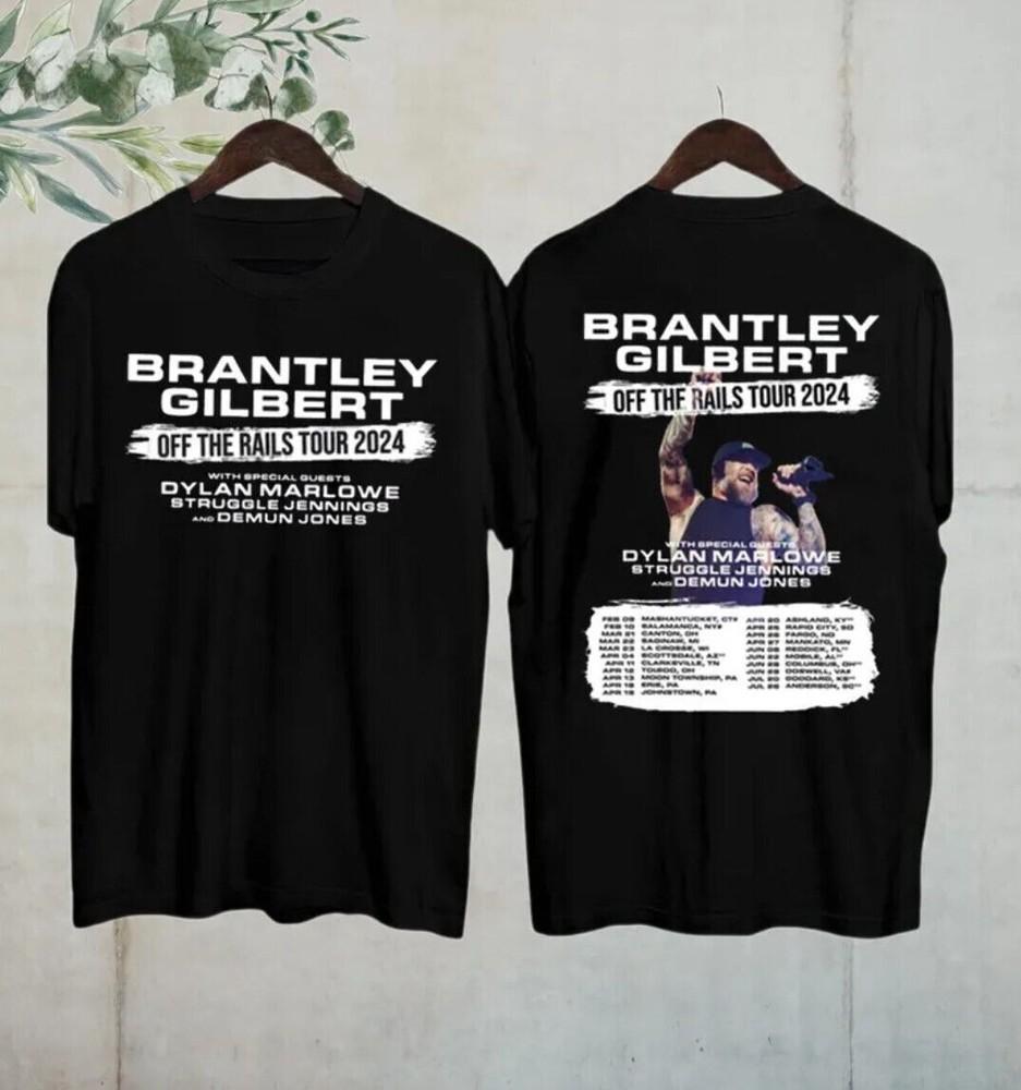 Футболка Brantley Gilbert Off The Rails Tour 2024, Двусторонняя футболка, Унисекс футболка