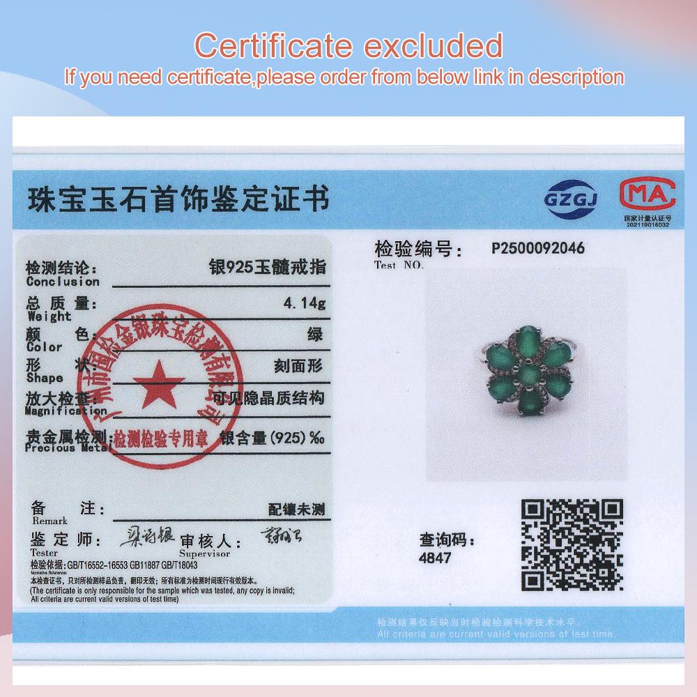 Elegant Natural Green Agate Gemstones Flower Design Ring 925 Sterling Silver Fine Jewelry for Women Valentines Gift