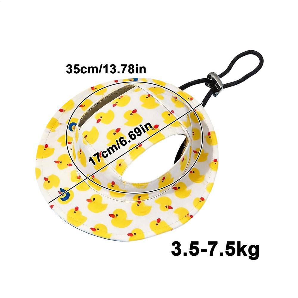 Dog Sun Hat Adjustable Dog Hat Cute Print Caps Pet Sun UV Protection Hat for Walking Outdoor Activities hats for Dogs Cats