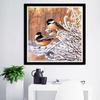 5D DIY Diamond Painting Birds Cross Stitch Full Round Drill Picture of Rhinestone Winter