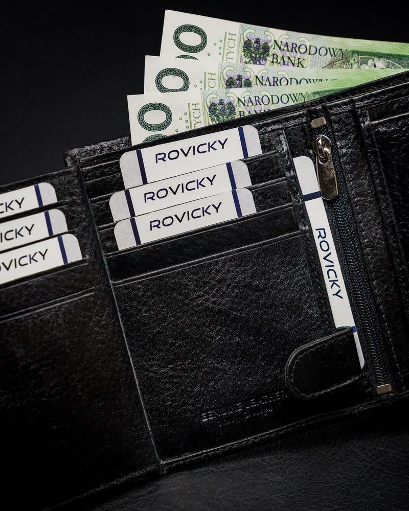 Klasyczny męski portfel skórzany z RFID Rovicky
