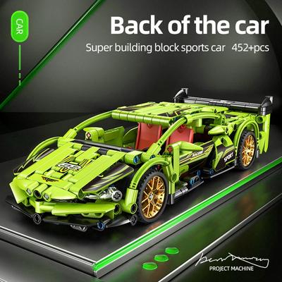 452 шт. высокотехнологичных гоночных спортивных автомобилей, создание экспертных строительных блоков, гоночная модель, детские игрушки для мальчиков, подарки на день рождения