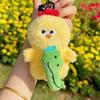 Bear Cartoon Crocodile Pendants Funny Friends Bag Charm Yellow Plush Animal Key Ring  Couple