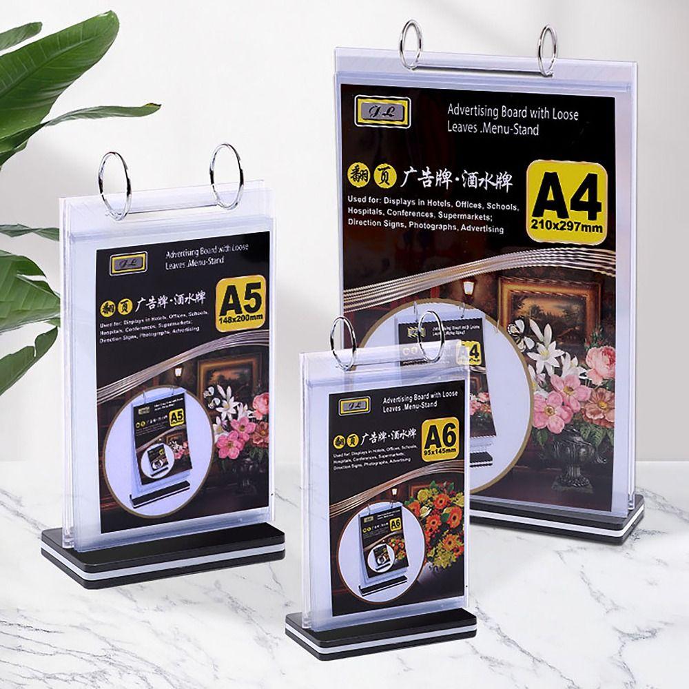 Waterproof Table Menu Stand A4 A5 A6 Flip Menu Stand Clear Paper Menu Display Stand  Dining-table