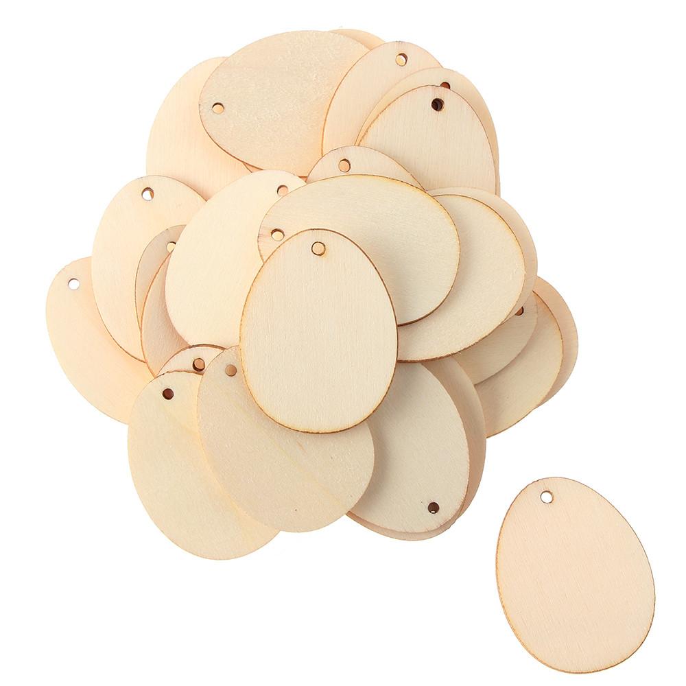 Craft Natural Wooden Hanging Ornaments Drawing Wood Slice Wood Chips Easter Decorations Easter Eggs