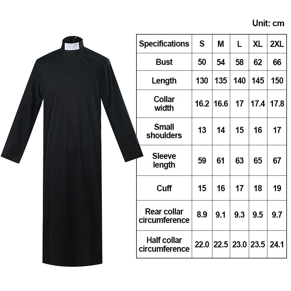 Black Father's Clothing Adult Size Cosplay Costume Gothic Style Nun Costume  Cosplay Events