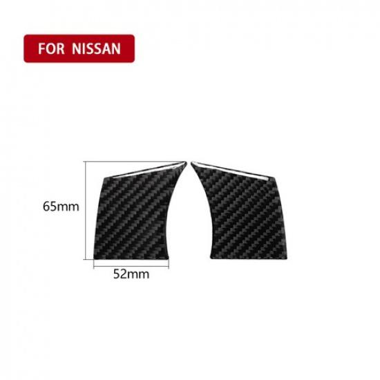 4Pcs For 2006-2009 Nissan 350Z Carbon Fiber Steering Wheel Button Cover Trim