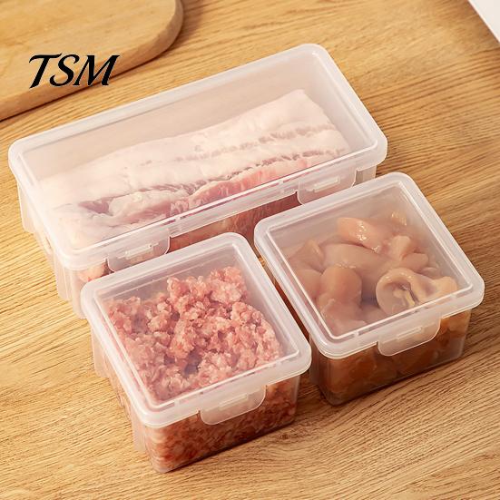 Freezer Organizer Box Refrigerator Storage with Lid Food Grade Transparent Frozing Meat Container Large Capacity Multi-function Vegetable Fruit