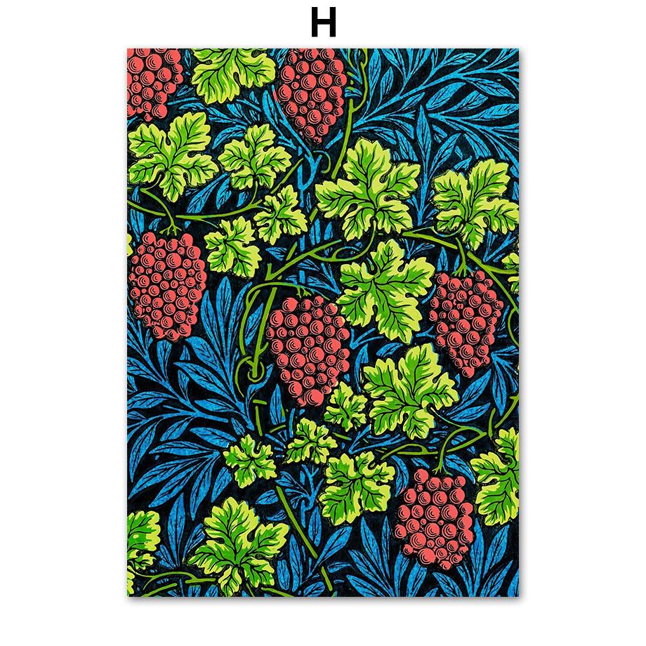 Винтаж Уильям Моррис Лист Виноград Цветок Цветочные настенные картины холст картины постеры и принты для гостиной домашний декор