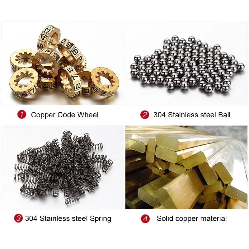 Новый навесной замок из цельной латуни, кодовый пароль, секретный код для шкафчика в спортзале, спортивного ограждения, ящика для инструментов, ворот, кейса, засова для хранения