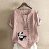 Women's Fashion Cool man Print Short Sleeve T-shirt Loose Cotton Shirt Casual Loose Summer Blouse Tops Plus Size