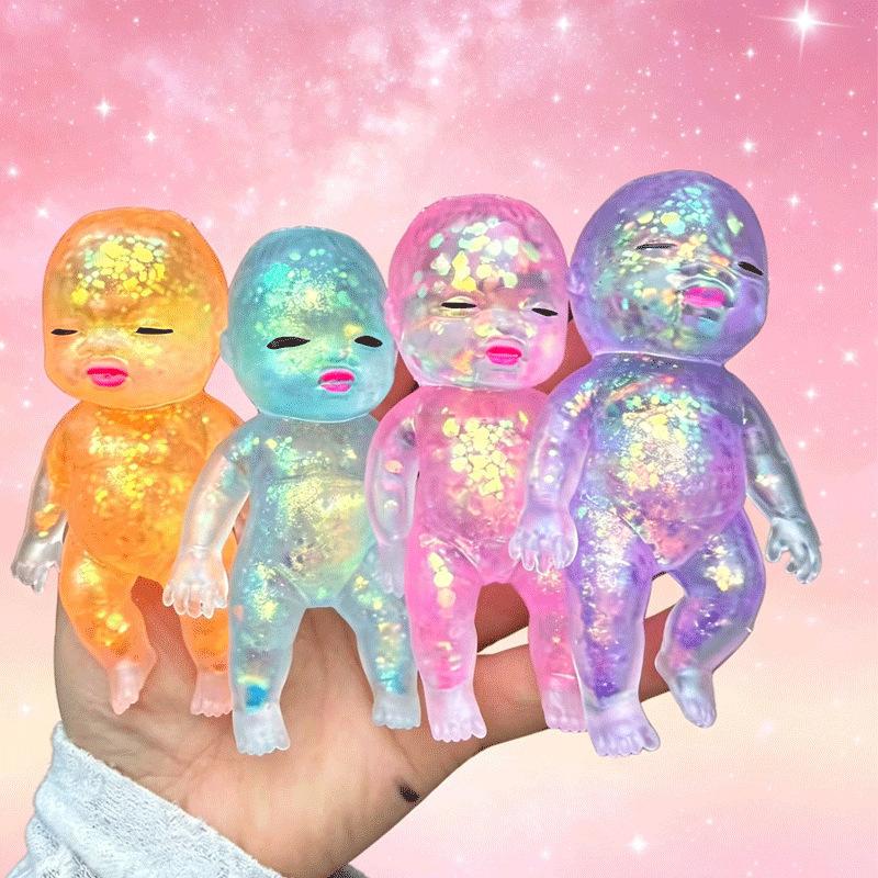Natasha Black Doll Squishy Toy 4pcs Malt Sugar Black Doll Stress Relief Toy Slow Rising Decompression Toy Cute Squeeze Toy for Kids Adults
