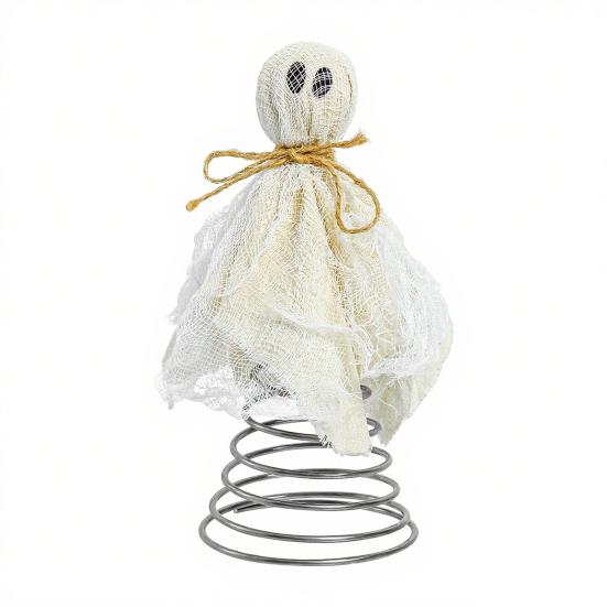 Halloween Ghost Tree Topper Spooky Small Gauze Ghost Christmas Treetop Ornaments for Halloween Party Home Decor