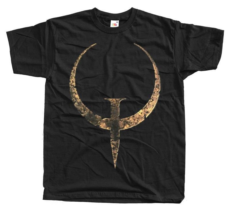 ИГРОВАЯ ФУТБОЛКА QUAKE 1 ЛОГОТИП ЧЕРНО-БЕЛЫЙ РАЗМЕРЫ ОТ S ДО 5XL