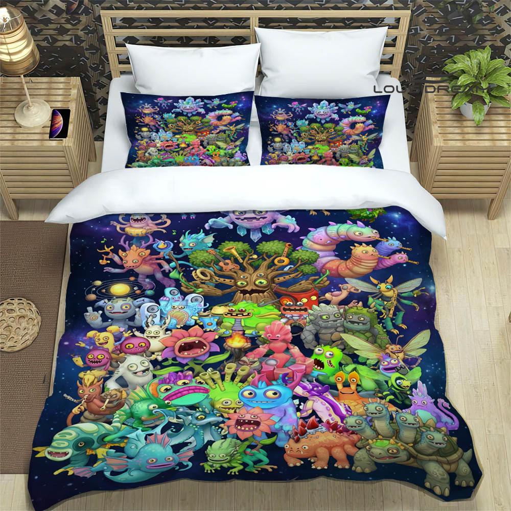 M-My Singing Monsters printed Bedding Sets exquisite bed supplies set duvet cover comforter set bedding set luxury birthday gift