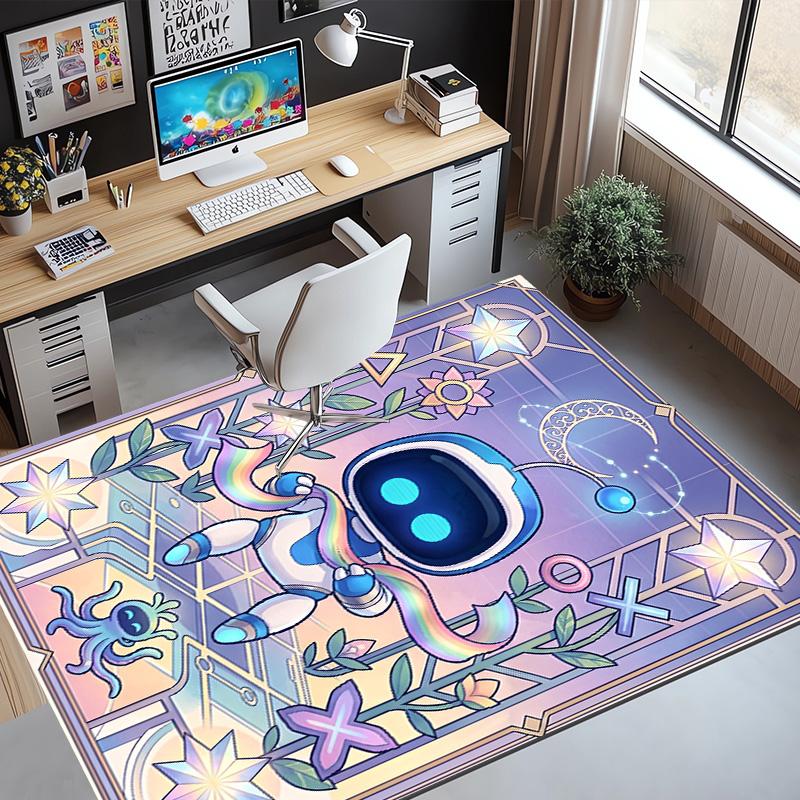 Cosmic Bot Crew Pattern Rug, Indoor/Outdoor Mat, for Picnic, Gameroom, Bedroom, Office, Living Room, Home Decor Carpet, Birthday Gift