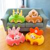 Baby Sofa Chair Cartoon Animals Baby Seat with Leg Holes Handles Non-Slip Bottom Sofa Chair with Back Support for Infants Sitting Up