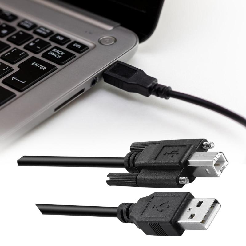Профессиональный высокоскоростной USB 2.0 кабель для принтеров и сканеров, тип A (папа) - тип B (папа), с винтовым креплением панели