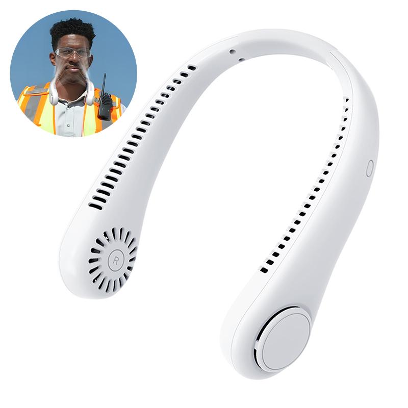 Портативный шейный вентилятор, 3 режима скорости, регулируемый, растягивающийся, обдув воздухом для охлаждения, свободные руки, 4000 мАч, перезаряжаемый