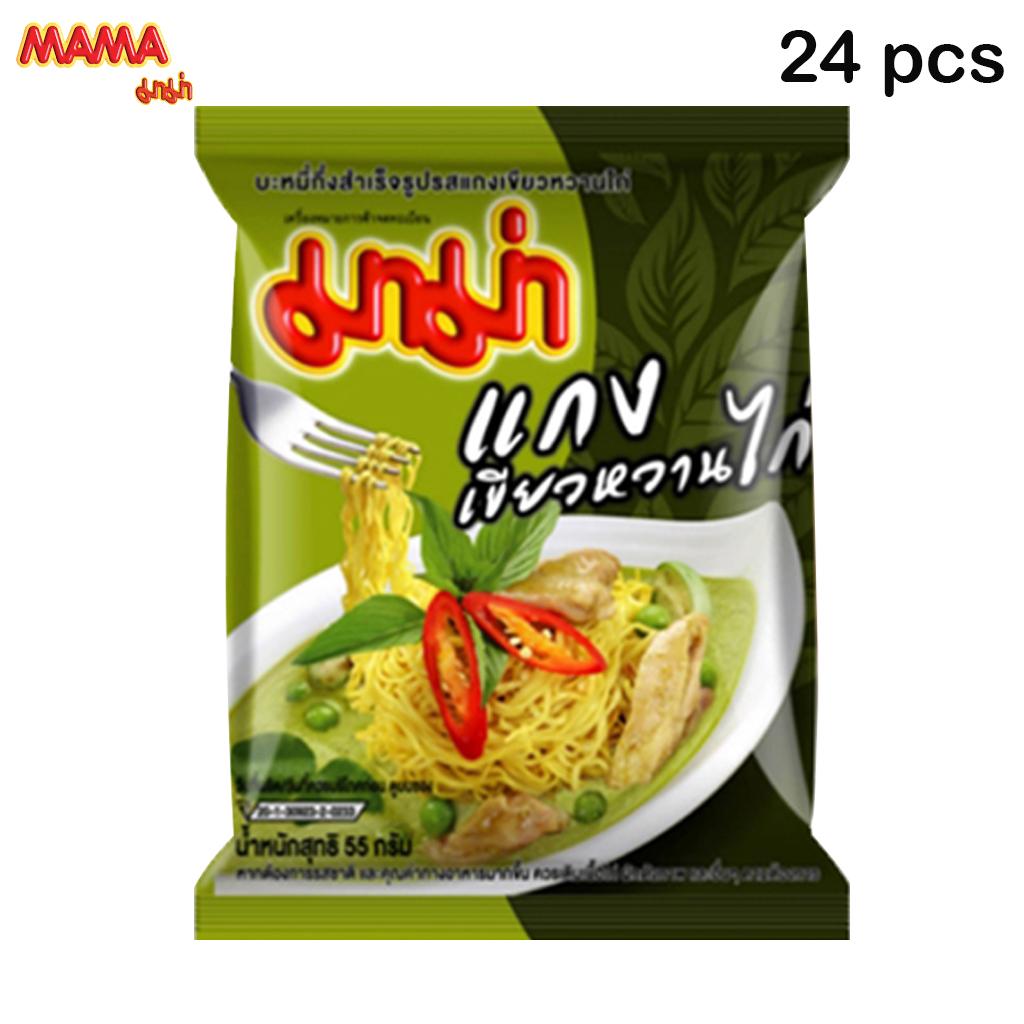 MAMA Лапша быстрого приготовления со вкусом курицы и зеленого карри 55 г x 6 шт / 12 шт / 24 шт - Thai Food