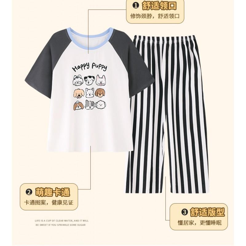 Boys Pajama Set Short Sleeve Modal Sleepwear Cartoon Print Lightweight Home Wear Kids 8