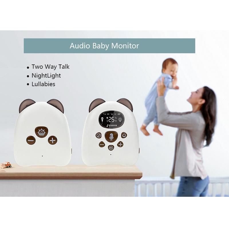 V50 2.4Ghz Wireless Long Range Voice Intercom Baby Monitor Audio Sender Reciever Lullaby Temperature Display Nanny Cam