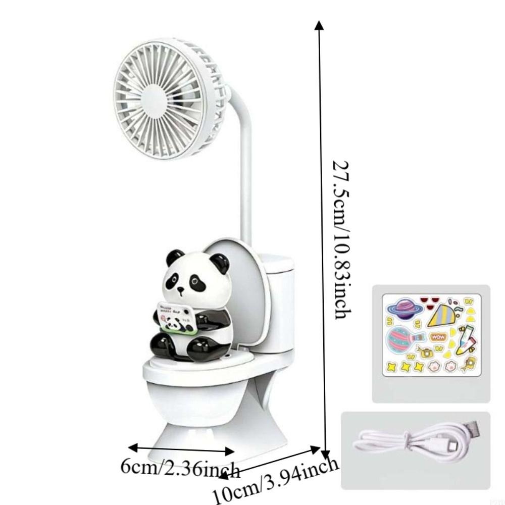 Funny Toilet Desktop Fan with Quiet Motor Adjustable USB Rechargeable Desk Fan Cooling Tool Portable Cooling Fan for 5V14500mAh