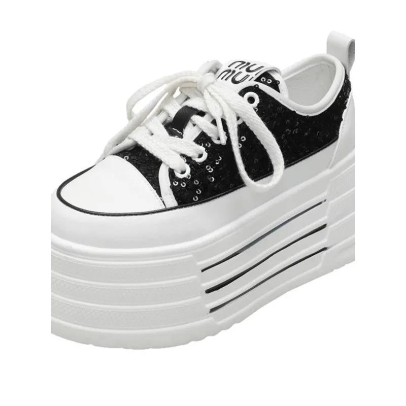 Модные блестящие кожаные балетки, повседневные кроссовки для папы, массивные кроссовки, женская платформа, спортивная обувь, женская обувь для скейтборда, обувь на скрытом каблуке, теннис