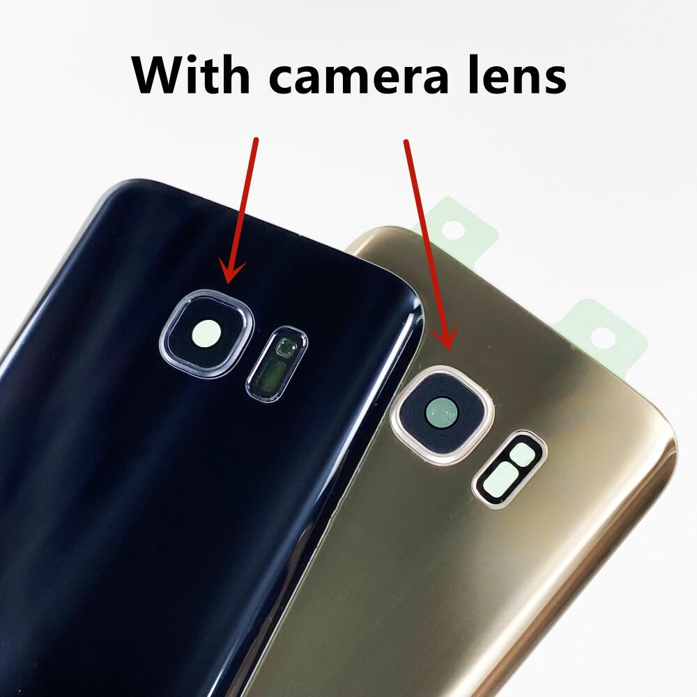 Новая задняя часть для Samsung Galaxy S7 G930, запасные части для задней двери, стеклянный корпус батареи с камерой