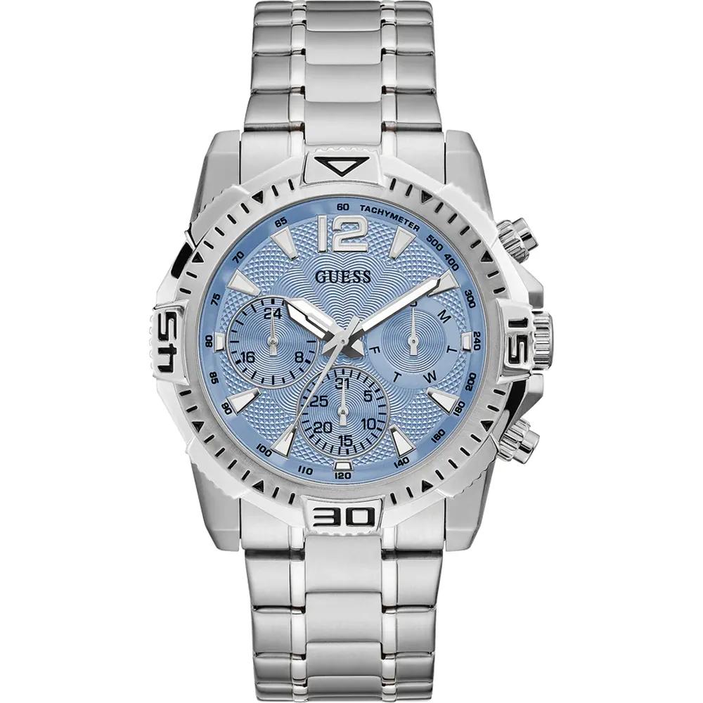 Guess Мужские кварцевые часы Commander Blue из нержавеющей стали, металл, GW0056G2