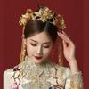 Tassel Bride Hair Crown Luxury Women Hanfu Hairpin Retro Wedding Hair Crown with Earrings