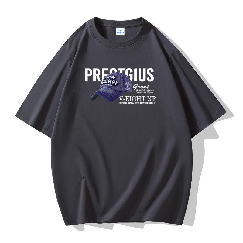 Мужская хлопковая футболка с короткими рукавами и рисунком ковбойской шляпы, свободная футболка большого размера