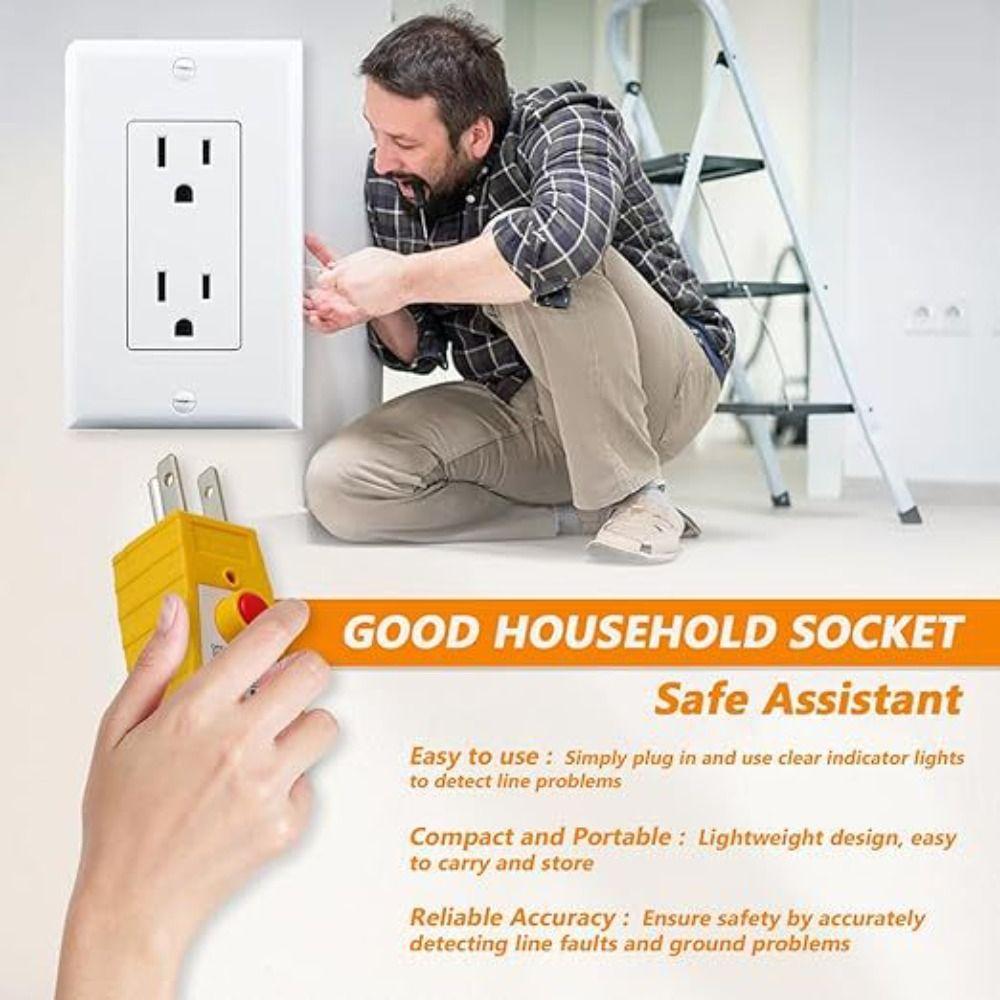 Compact Design Electrical Fault Detector Maintenance Receptacle Plug Analyzer Plug Testing