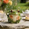 Nature Inspired Ceramic Mug Frog Shape with Tiny Flowers Smooth Texture Coffee Tea Cup Charming for Morning Joy Cozy Woodland Character Gift