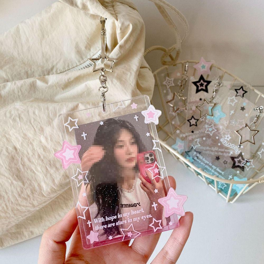Acrylic Photocard Holder Stars Keychains Creative Idol Photo Holder