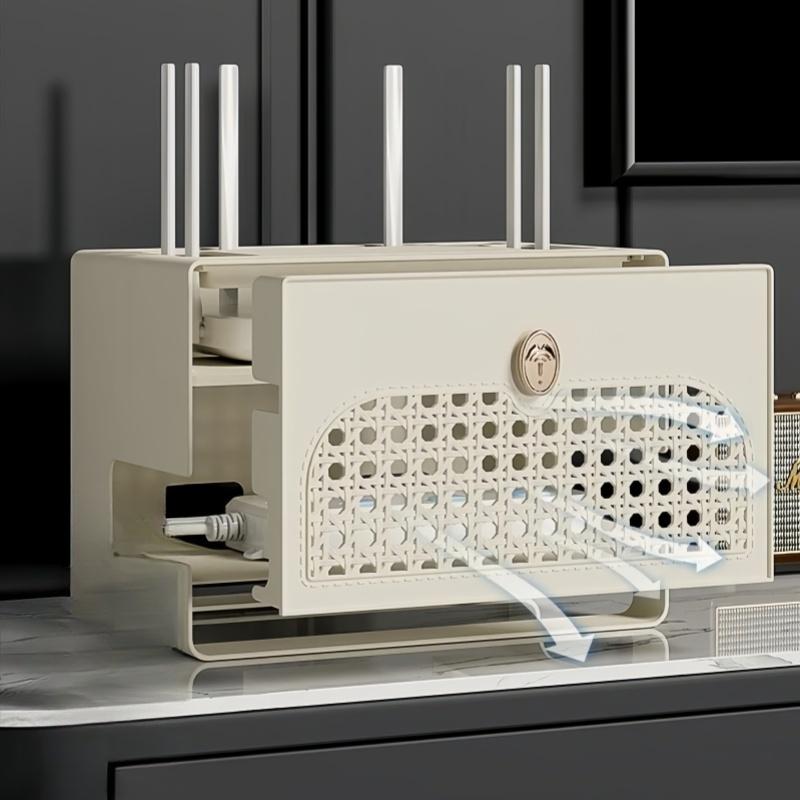 Коробка для хранения роутера Экономия места Беспроводной WIFI ТВ-приставка Розетка для кабеля Пластиковый контейнер Организация рабочего стола Домашний аксессуар