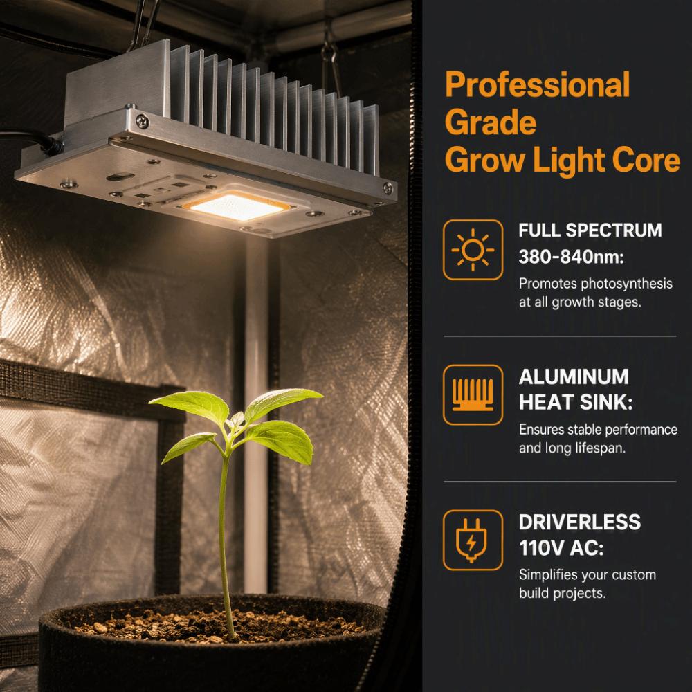 120 Degree Beam Angle Full Spectrum Grow Light Aluminum Plant Growth Lamp Gardening