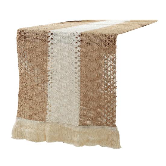 Дорожка для праздничного стола, тканая ткань в стиле бохо, декор в виде кисточек, контрастный цвет, плетеный, устойчивый к пятнам, многоразовый стол