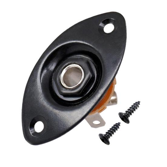 1/4" овальный входной разъем для электрогитары металлический выходной разъем пластина гнездо с винтами эллиптический кошачий глаз входной разъем гнездо для электрогитары бас