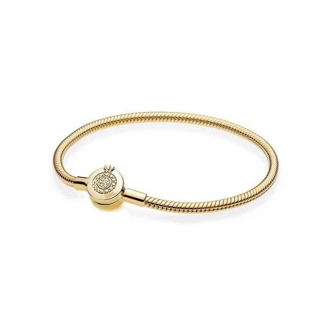 Оригинальная застежка в форме сердца из розового и золотого золота с хрустальным браслетом, подходящий для Европы, браслет из стерлингового серебра 925 пробы, очаровательные ювелирные изделия