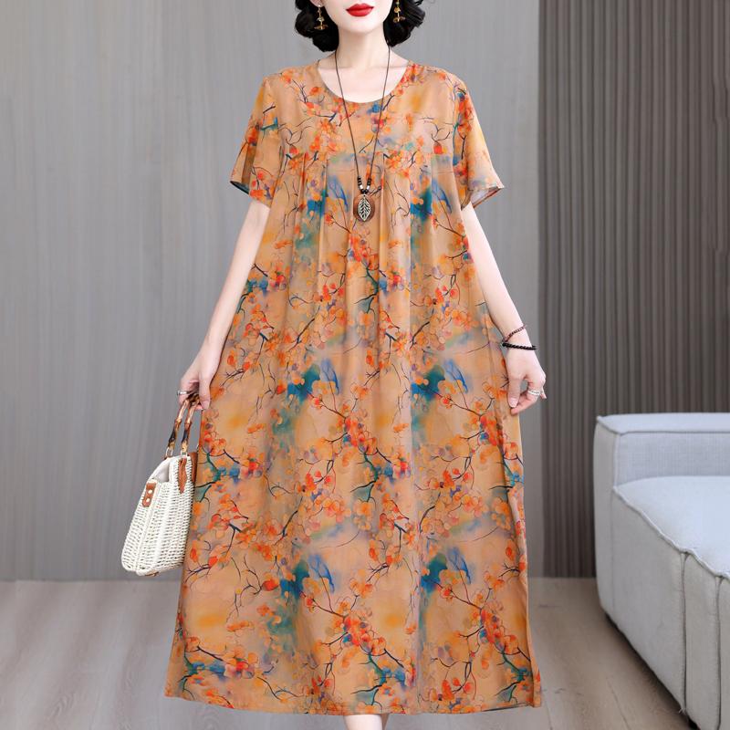 Женские свободные платья, элегантное повседневное летнее платье больших размеров с коротким рукавом, длинное платье больших размеров, женская винтажная одежда