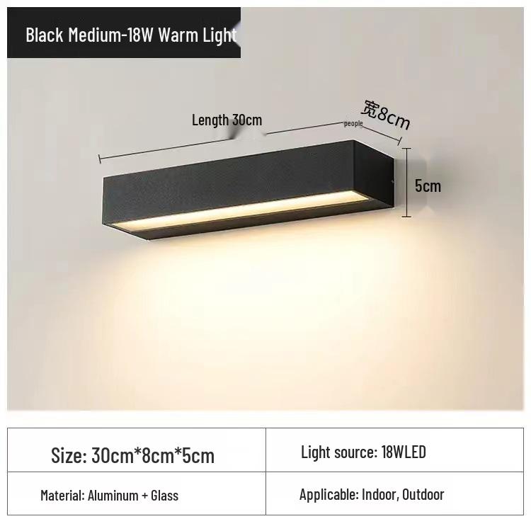 Водонепроницаемый уличный настенный светильник для патио или спальни - Минималистичный дизайн